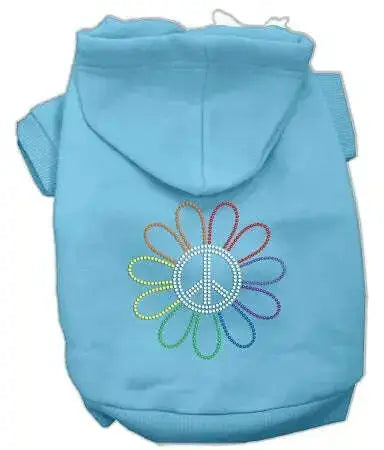 Rhinestone-Rainbow-Flower-Peace-Sign-Hoodie-Baby-Blue-L-GreatEagleInc-318652091