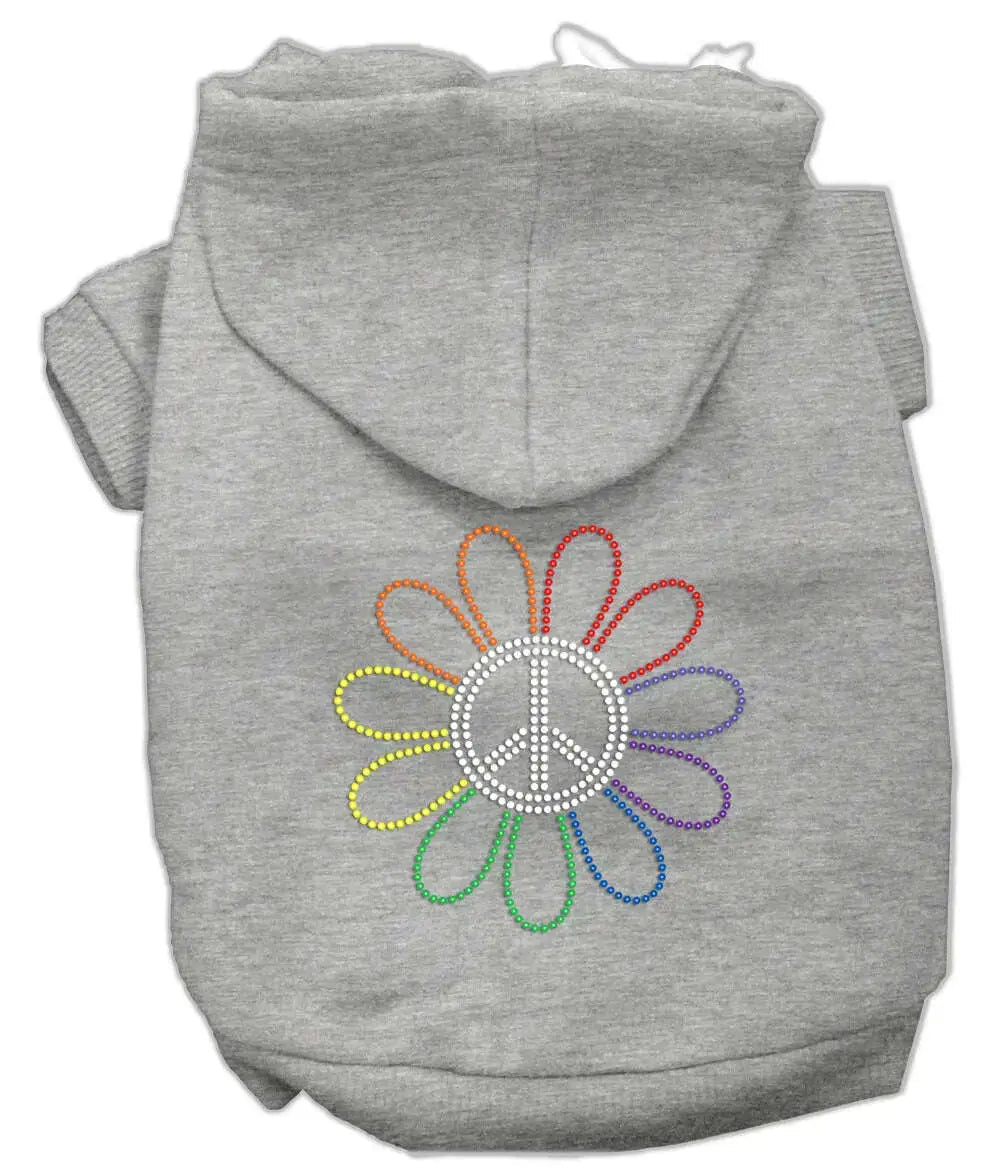 Rhinestone-Rainbow-Flower-Peace-Sign-Hoodie-Grey-Xs-GreatEagleInc-319578582