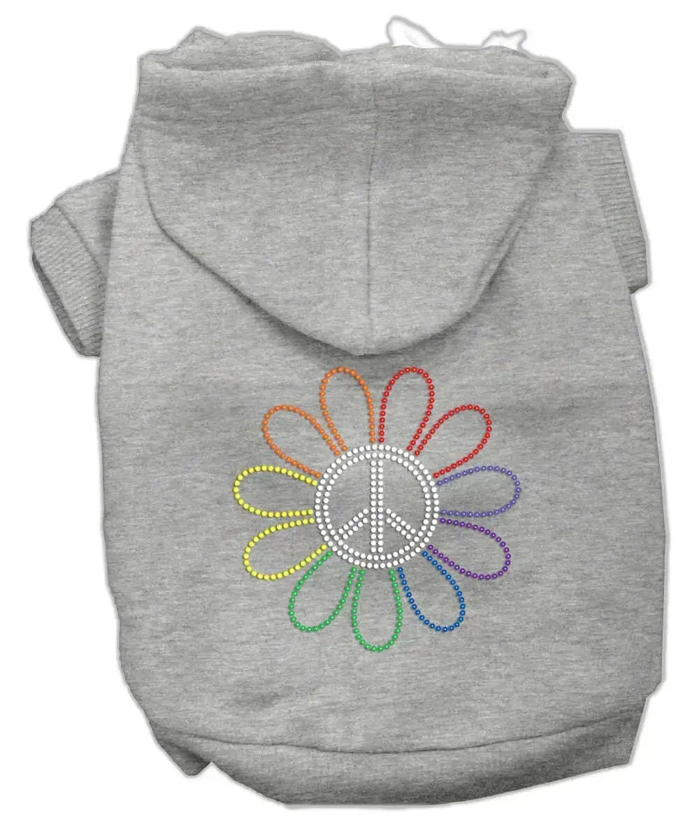 Rhinestone-Rainbow-Flower-Peace-Sign-Hoodie-Grey-Xxxl-GreatEagleInc-318652225