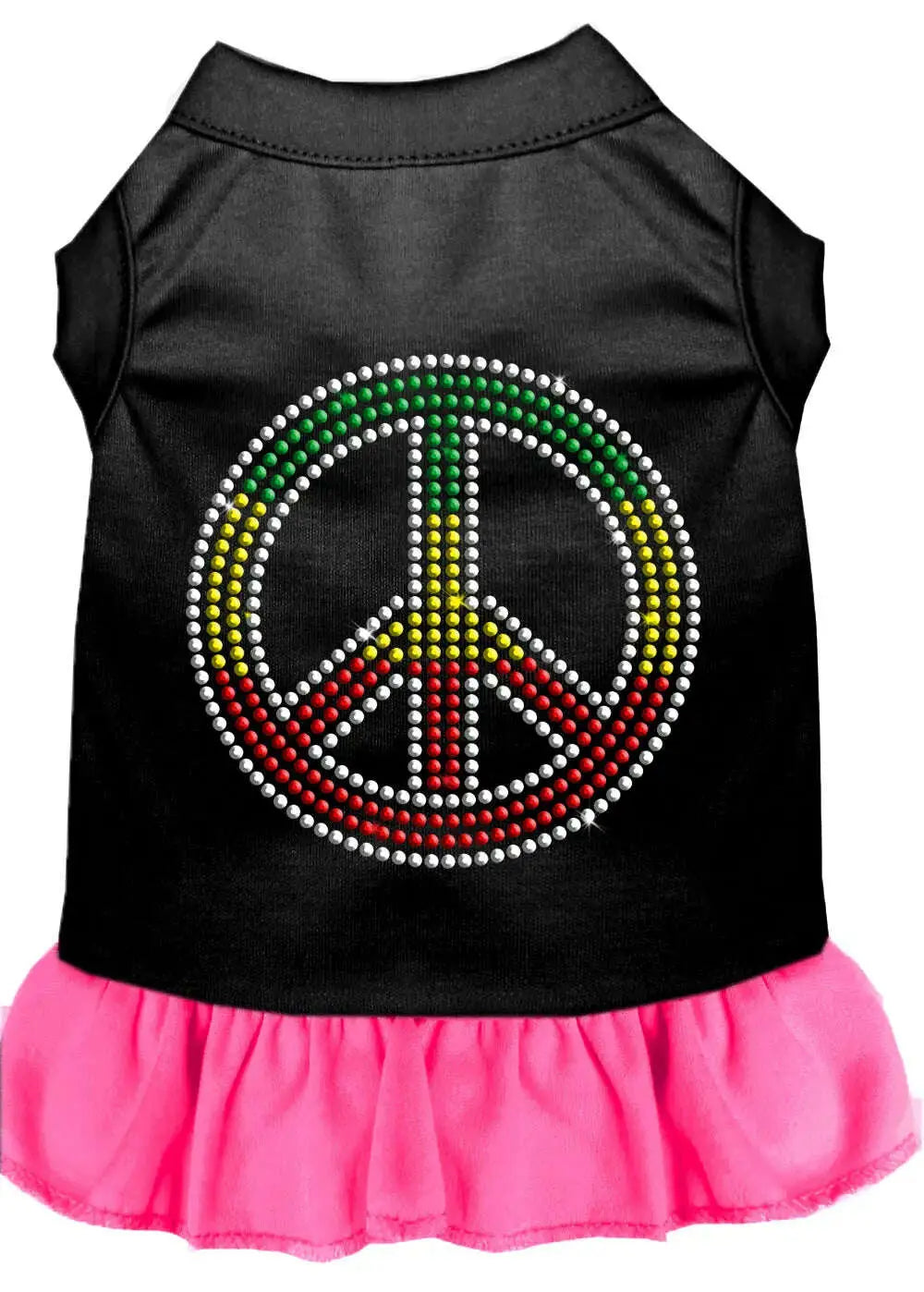 Rhinestone-Rasta-Peace-Dress-Black-With-Bright-Pink-Xs-GreatEagleInc-320231579