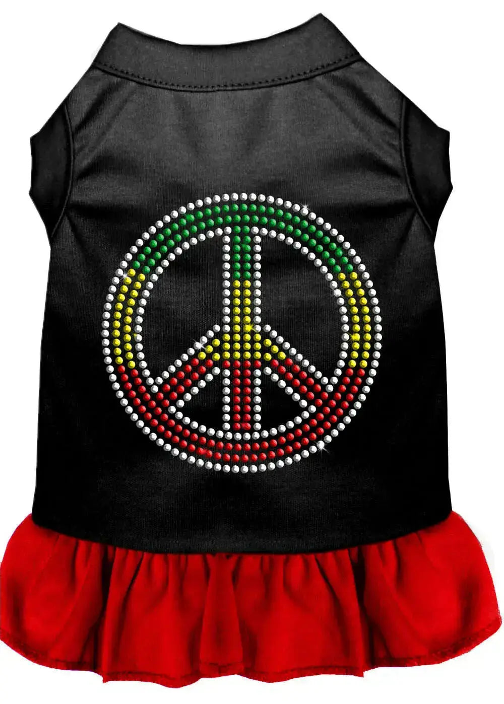 Rhinestone-Rasta-Peace-Dress-Black-With-Red-Lg-GreatEagleInc-320234860