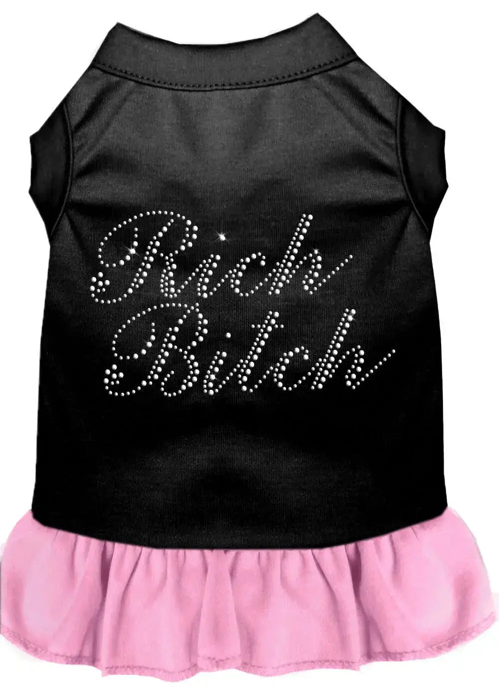 Rhinestone-Rich-Bitch-Dress-Black-With-Light-Pink-Sm-GreatEagleInc-320226448