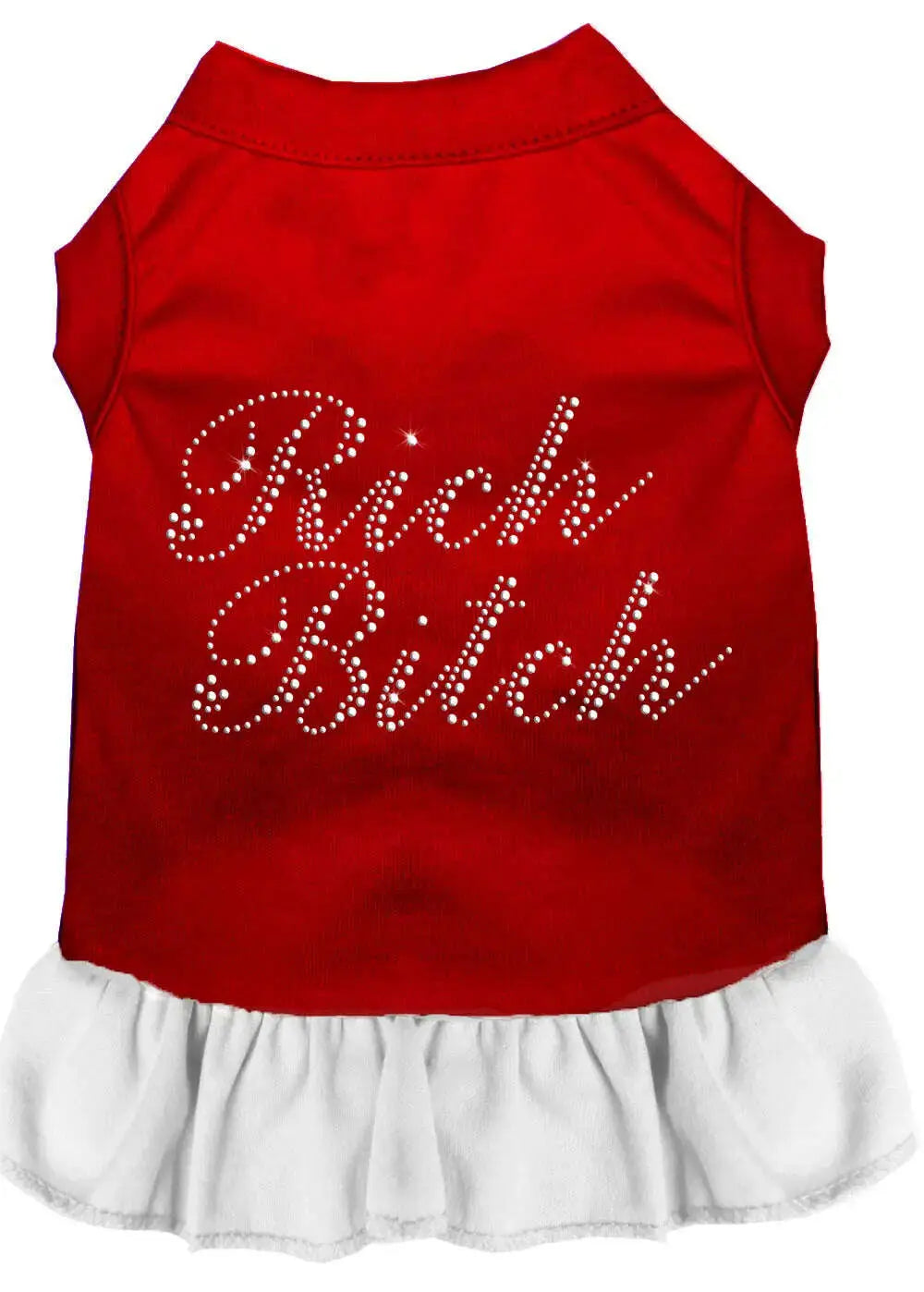 Rhinestone-Rich-Bitch-Dress-Red-With-White-Lg-GreatEagleInc-320227688