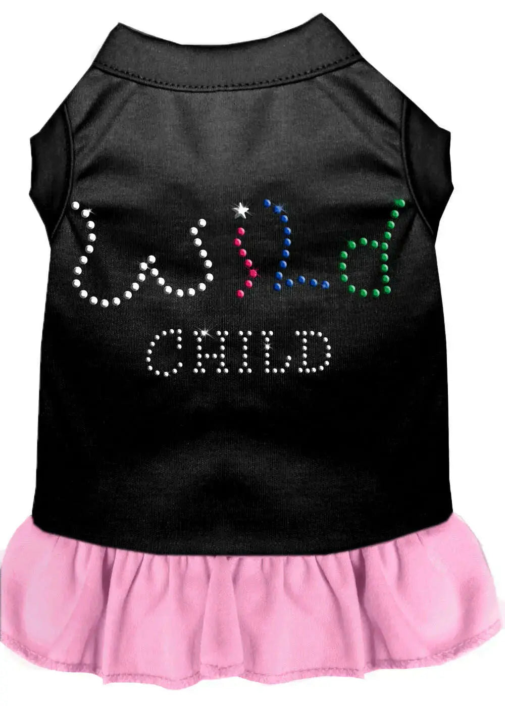 Rhinestone-Wild-Child-Dress-Black-With-Light-Pink-Med-GreatEagleInc-320224863