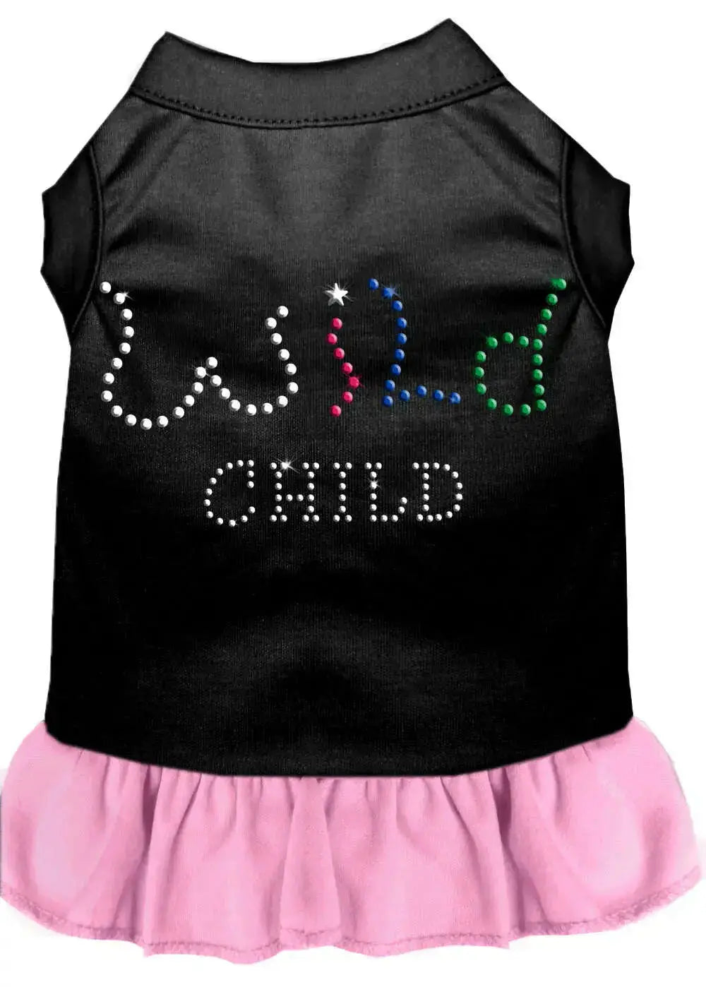 Rhinestone-Wild-Child-Dress-Black-With-Light-Pink-Xxl-GreatEagleInc-318681645