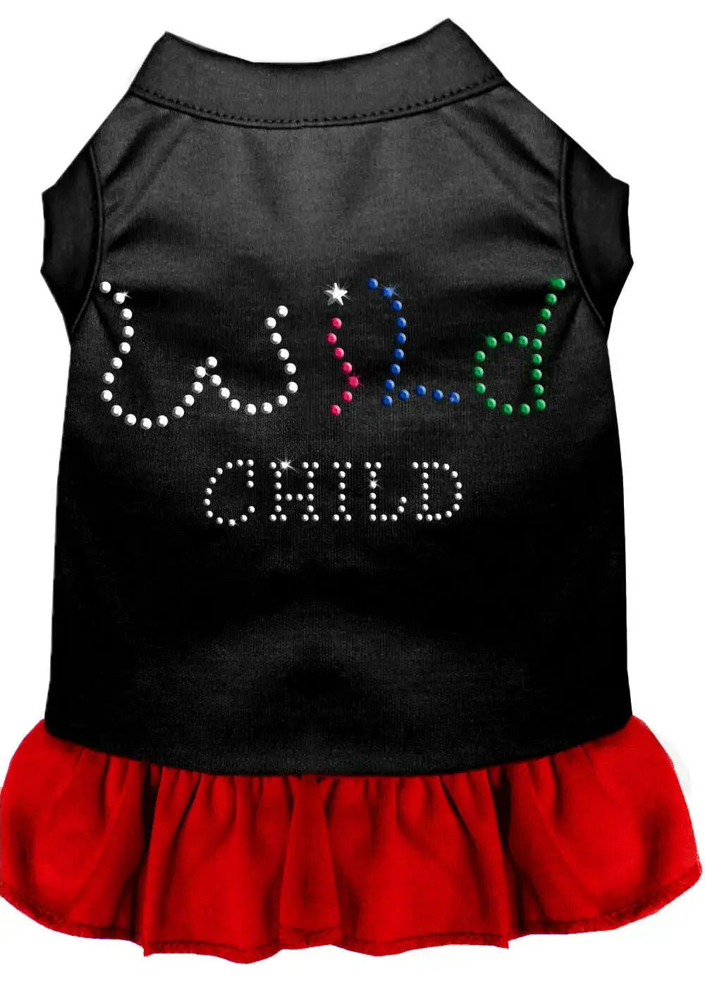 Rhinestone-Wild-Child-Dress-Black-With-Red-Xs-GreatEagleInc-320221689