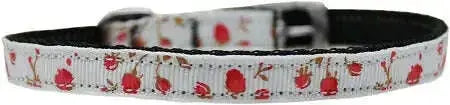 Roses-Nylon-Dog-Collar-With-Classic-Buckle-3-8_-Red-Size-12-GreatEagleInc-333886169