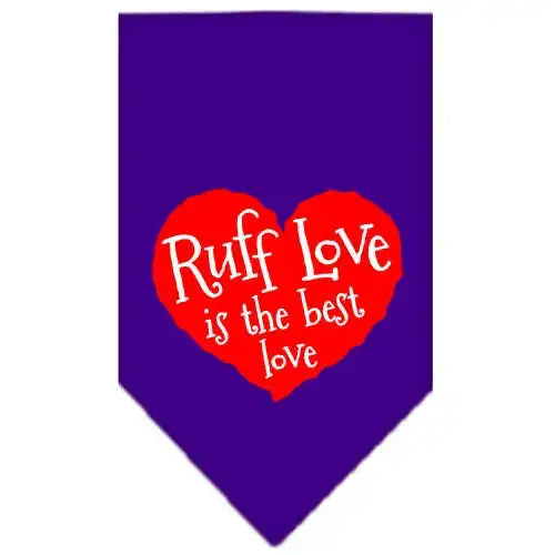 Ruff-Love-Screen-Print-Bandana-Purple-Small-GreatEagleInc-319358898