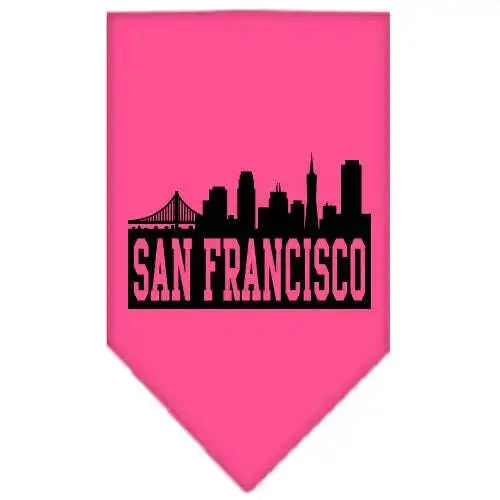 San-Francisco-Skyline-Screen-Print-Bandana-Bright-Pink-Small-GreatEagleInc-319137647