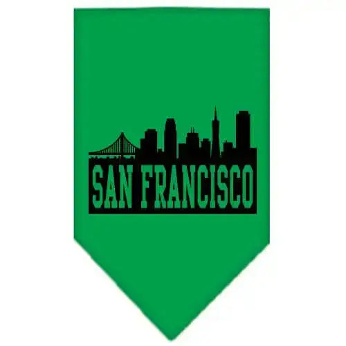 San-Francisco-Skyline-Screen-Print-Bandana-Emerald-Green-Small-GreatEagleInc-319137458