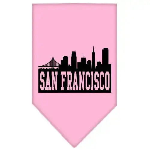 San-Francisco-Skyline-Screen-Print-Bandana-Light-Pink-Small-GreatEagleInc-319137184