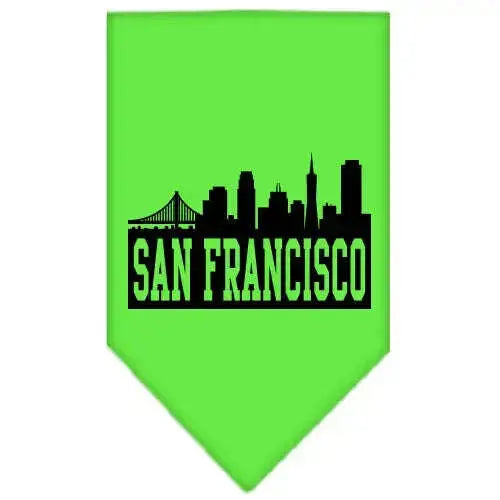 San-Francisco-Skyline-Screen-Print-Bandana-Lime-Green-Small-GreatEagleInc-319137262