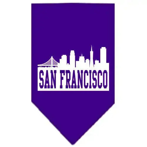 San-Francisco-Skyline-Screen-Print-Bandana-Purple-Large-GreatEagleInc-319138229