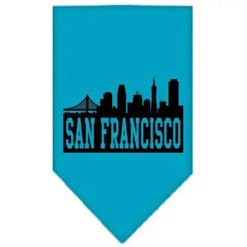 San-Francisco-Skyline-Screen-Print-Bandana-Turquoise-Small-GreatEagleInc-319136911