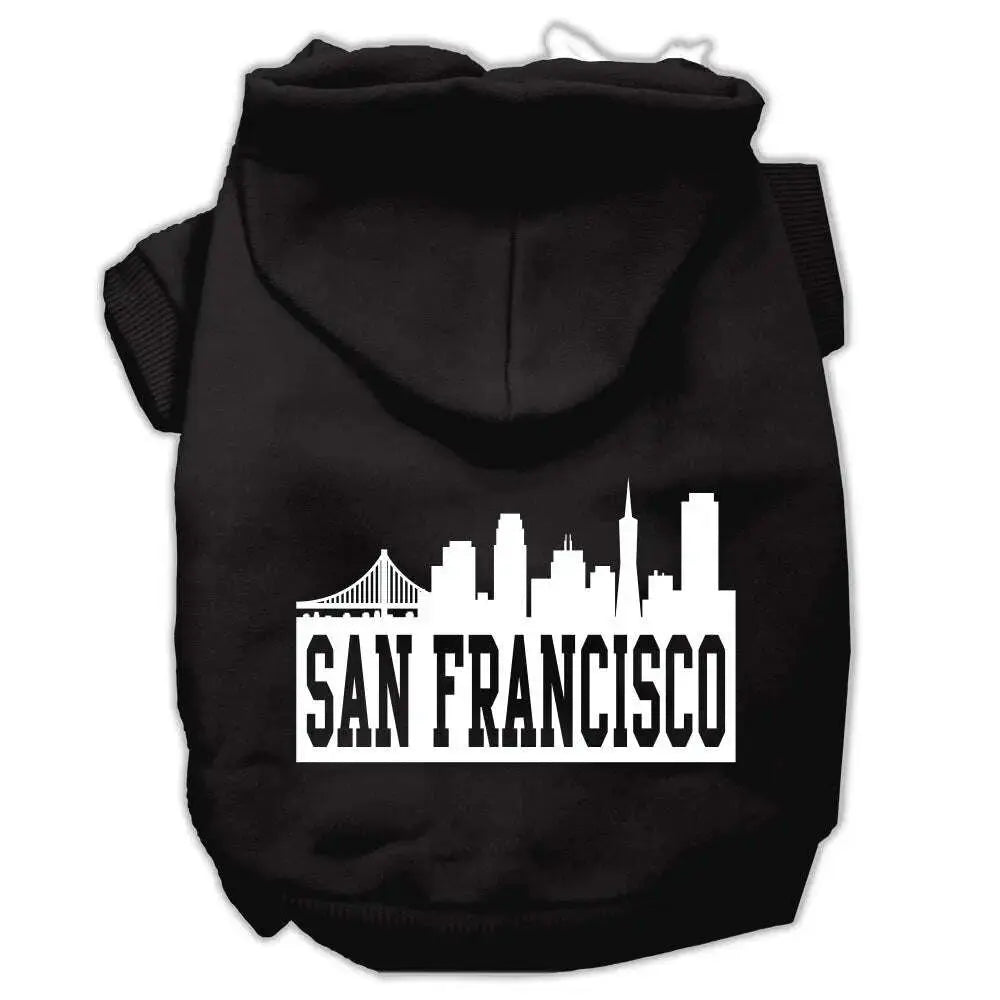 San-Francisco-Skyline-Screen-Print-Pet-Hoodies-Black-Size-Lg-GreatEagleInc-319752519