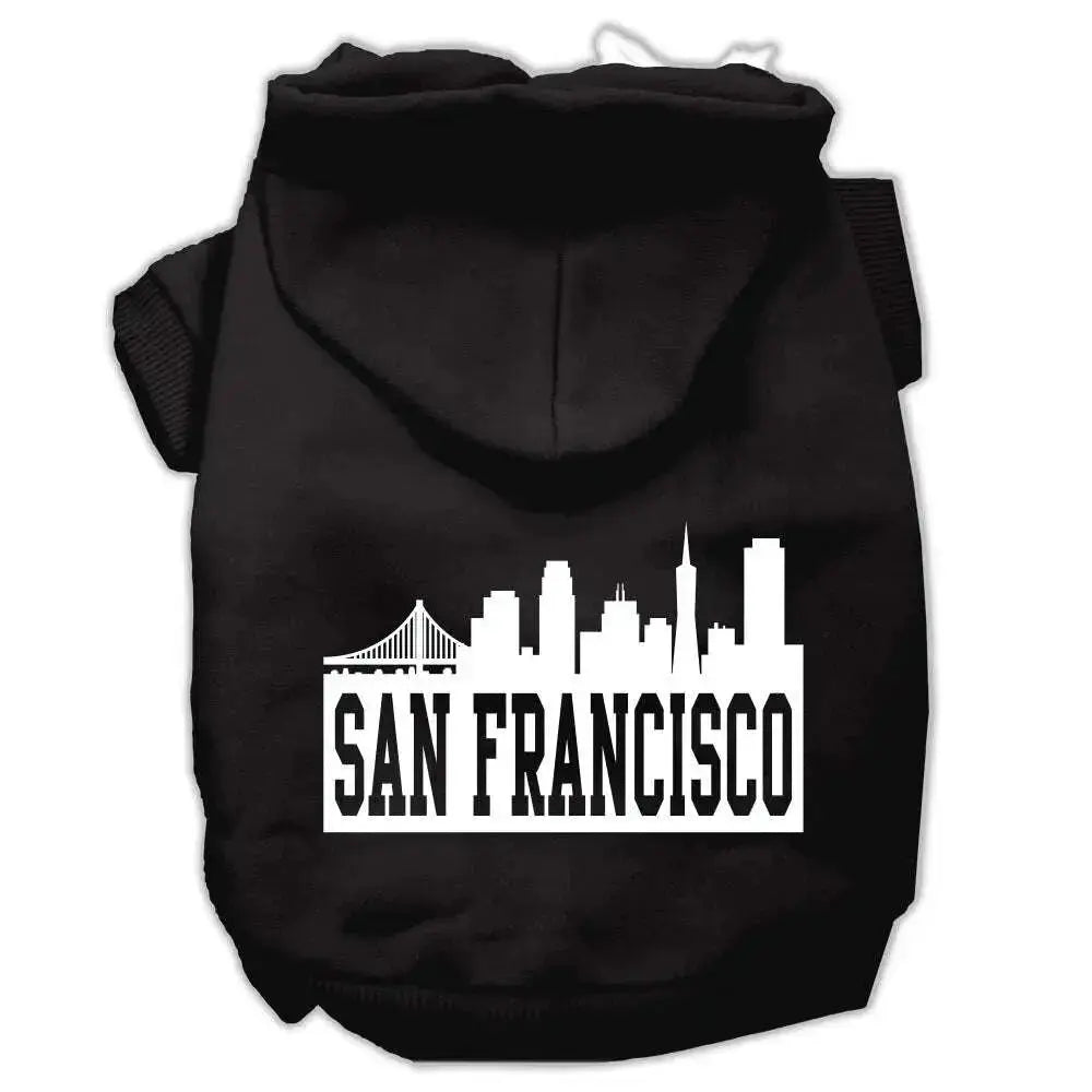 San-Francisco-Skyline-Screen-Print-Pet-Hoodies-Black-Size-Xxl-GreatEagleInc-318668013