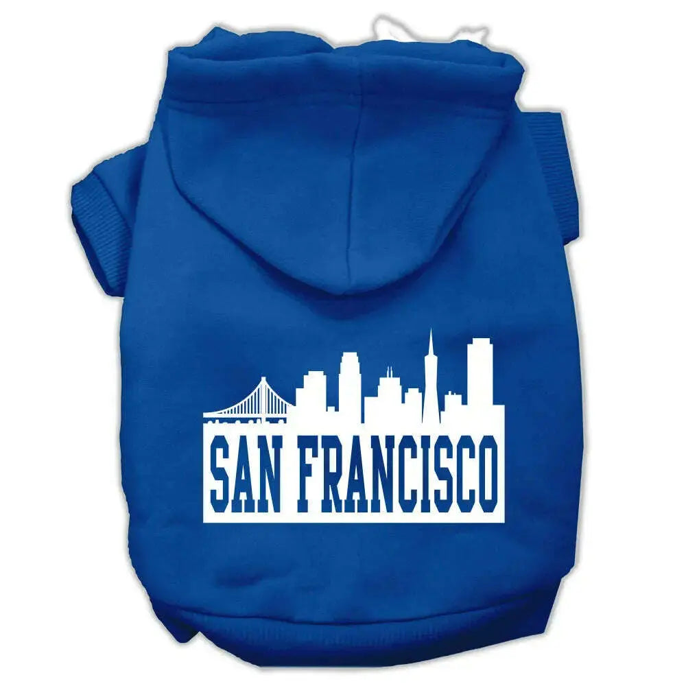 San-Francisco-Skyline-Screen-Print-Pet-Hoodies-Blue-Size-Lg-GreatEagleInc-319752497