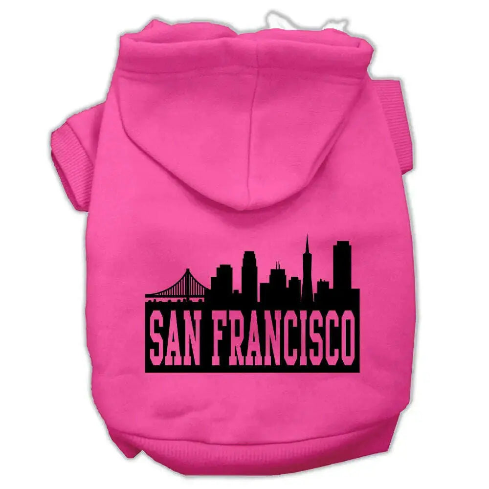 San-Francisco-Skyline-Screen-Print-Pet-Hoodies-Bright-Pink-Size-Xxl-GreatEagleInc-319658116