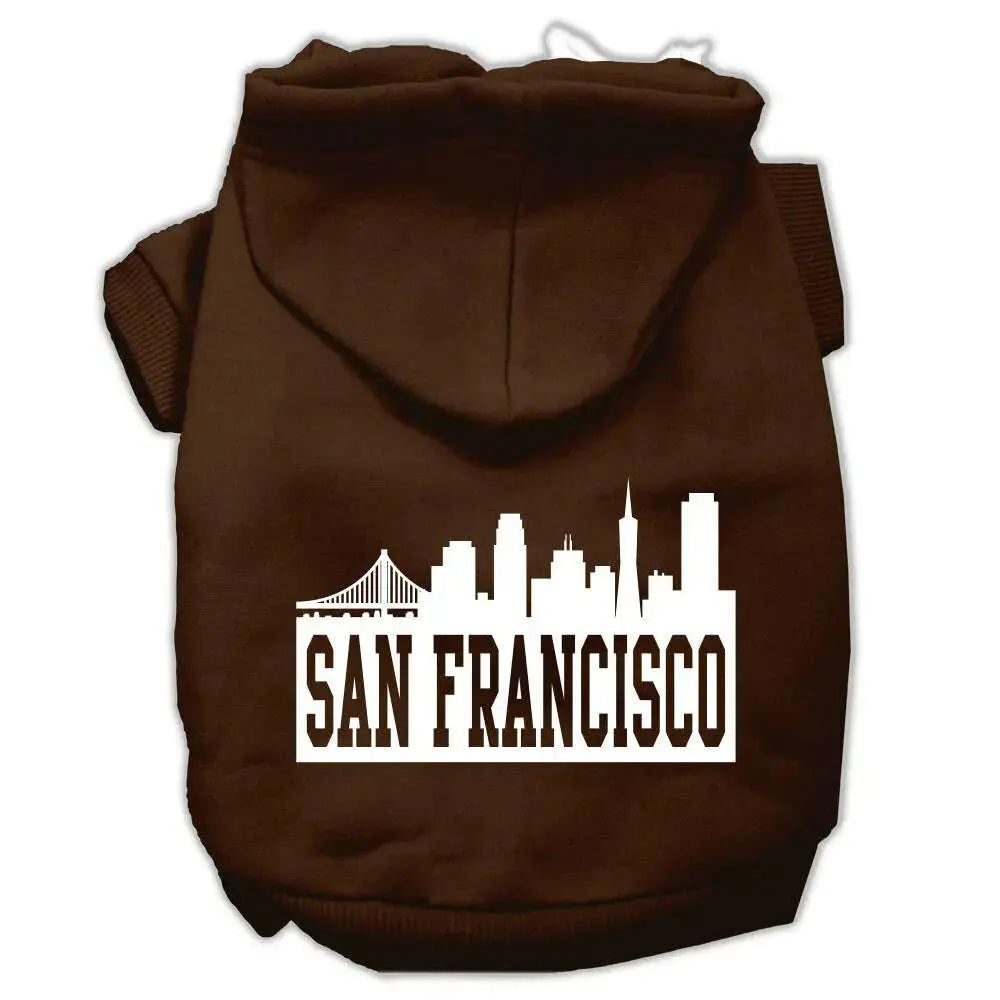 San-Francisco-Skyline-Screen-Print-Pet-Hoodies-Brown-Size-Med-GreatEagleInc-319660540