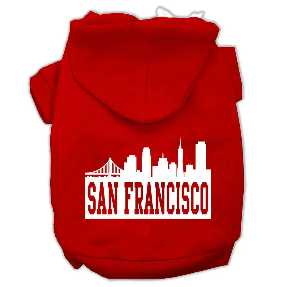 San-Francisco-Skyline-Screen-Print-Pet-Hoodies-Red-Size-Xxl-GreatEagleInc-319657797