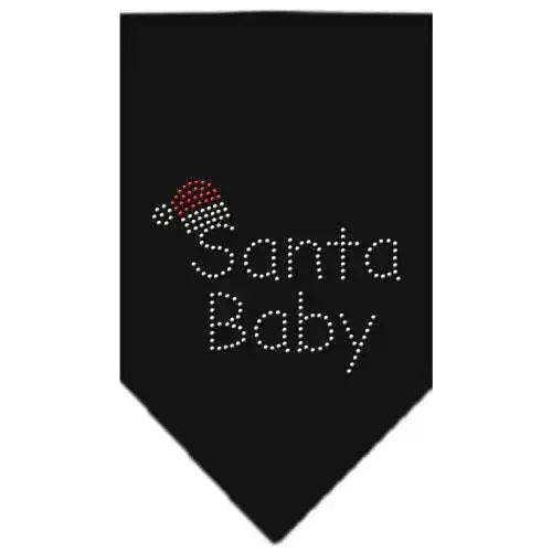 Santa-Baby-Rhinestone-Bandana-Black-Large-GreatEagleInc-318999575