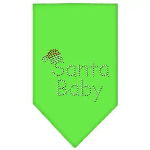 Santa-Baby-Rhinestone-Bandana-Lime-Green-Large-GreatEagleInc-318999959