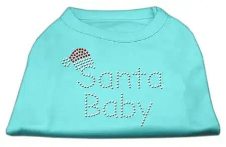 Santa-Baby-Rhinestone-Shirts-Aqua-Xxxl-GreatEagleInc-319863121