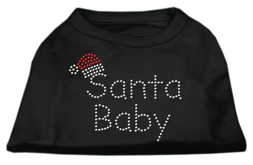 Santa-Baby-Rhinestone-Shirts-Black-M-GreatEagleInc-319796756