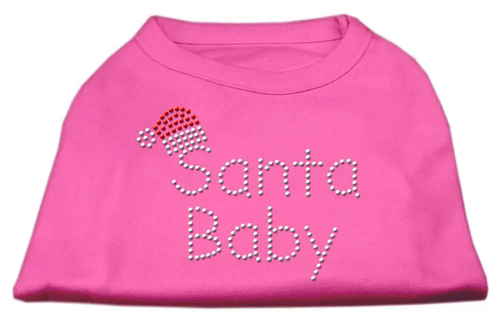 Santa-Baby-Rhinestone-Shirts-Bright-Pink-M-GreatEagleInc-319866360