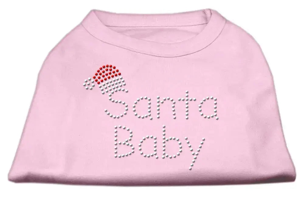 Santa-Baby-Rhinestone-Shirts-Light-Pink-M-GreatEagleInc-319866138