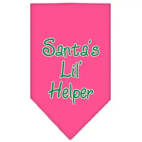 Santa-Lil-Helper-Screen-Print-Bandana-Bright-Pink-Large-GreatEagleInc-318533221
