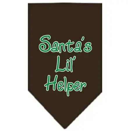 Santa-Lil-Helper-Screen-Print-Bandana-Cocoa-Small-GreatEagleInc-333835976