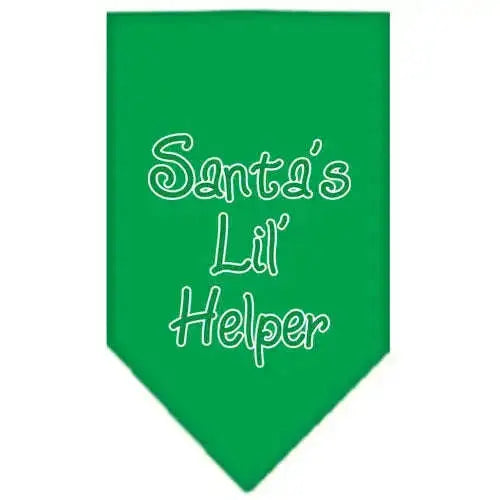 Santa-Lil-Helper-Screen-Print-Bandana-Emerald-Green-Large-GreatEagleInc-319830634