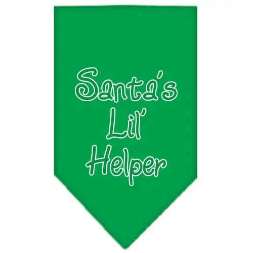 Santa-Lil-Helper-Screen-Print-Bandana-Emerald-Green-Small-GreatEagleInc-333817892