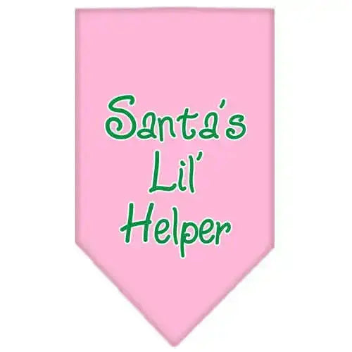 Santa-Lil-Helper-Screen-Print-Bandana-Light-Pink-Small-GreatEagleInc-333970428