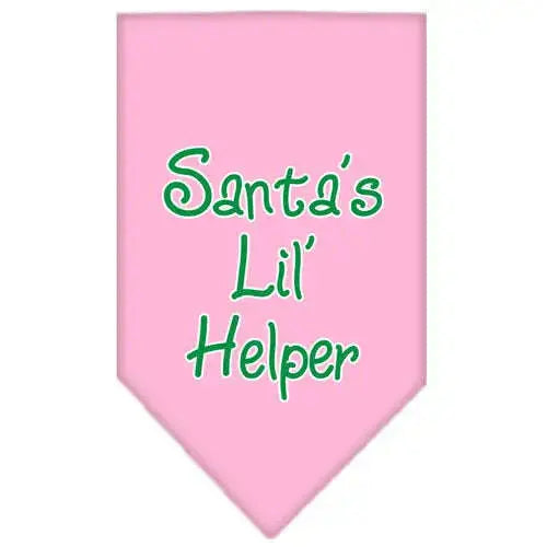 Santa-Lil-Helper-Screen-Print-Bandana-Light-Pink-Small-GreatEagleInc-333970428