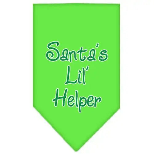 Santa-Lil-Helper-Screen-Print-Bandana-Lime-Green-Small-GreatEagleInc-333817761