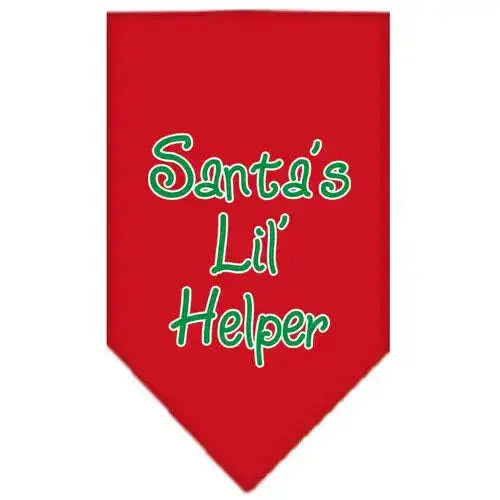 Santa-Lil-Helper-Screen-Print-Bandana-Red-Small-GreatEagleInc-333817569