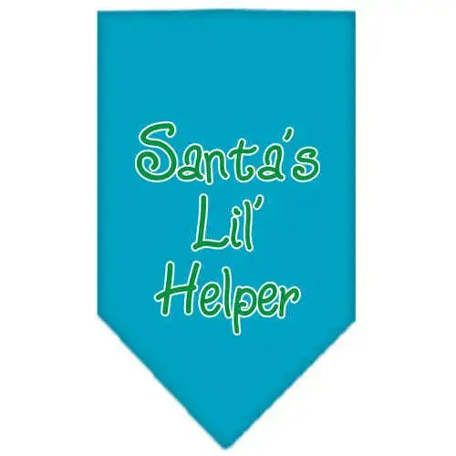 Santa-Lil-Helper-Screen-Print-Bandana-Turquoise-Small-GreatEagleInc-333817437