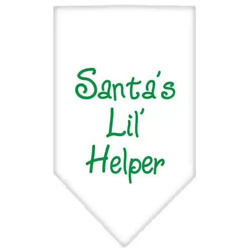 Santa-Lil-Helper-Screen-Print-Bandana-White-Small-GreatEagleInc-333817342