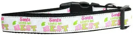 Santa-Loves-Me-Best-Nylon-Dog-Collar-Medium-Narrow-GreatEagleInc-318771031