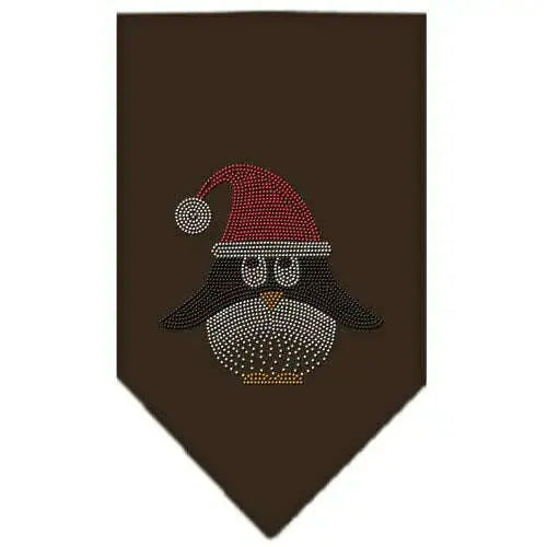 Santa-Penguin-Rhinestone-Bandana-Brown-Large-GreatEagleInc-333683342
