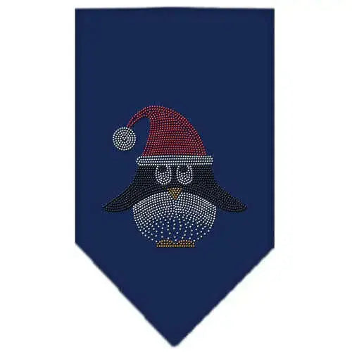 Santa-Penguin-Rhinestone-Bandana-Navy-Blue-Small-GreatEagleInc-333682333