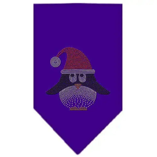 Santa-Penguin-Rhinestone-Bandana-Purple-Large-GreatEagleInc-333682925