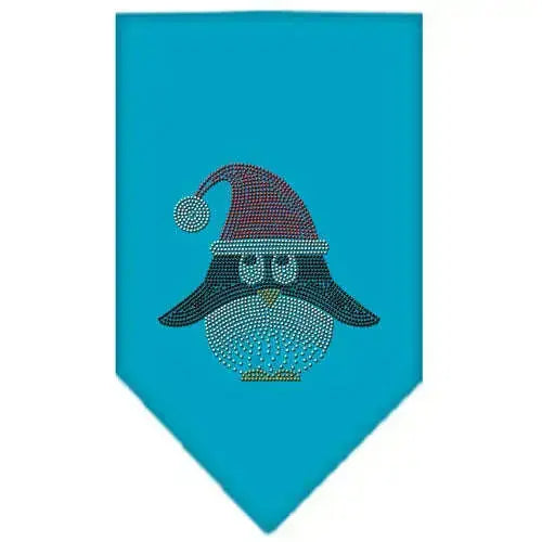 Santa-Penguin-Rhinestone-Bandana-Turquoise-Small-GreatEagleInc-333872481