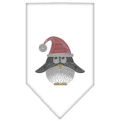 Santa-Penguin-Rhinestone-Bandana-White-Large-GreatEagleInc-333938265