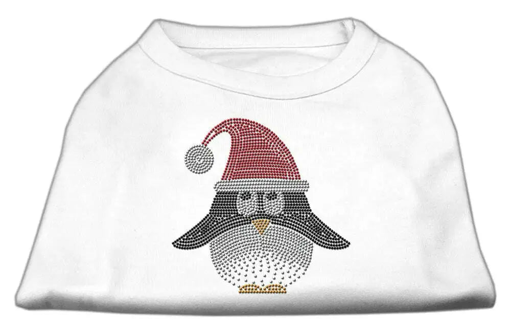 Santa-Penguin-Rhinestone-Dog-Shirt-White-Sm-GreatEagleInc-333761670