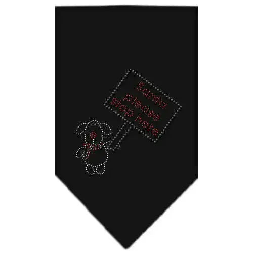 Santa-Please-Stop-Here-Rhinestone-Bandana-Black-Small-GreatEagleInc-318544581