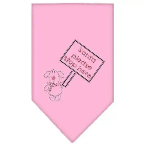 Santa-Please-Stop-Here-Rhinestone-Bandana-Light-Pink-Large-GreatEagleInc-319003144