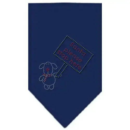 Santa-Please-Stop-Here-Rhinestone-Bandana-Navy-Blue-Large-GreatEagleInc-319003241